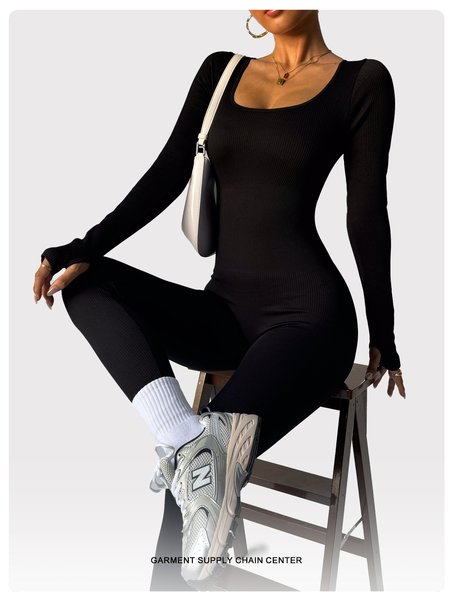 Women's Long Sleeve Yoga Jumpsuit – Ribbed Seamless One-Piece Bodysuit for Workout, Slim & Sexy Fitness Outfit - Image 7